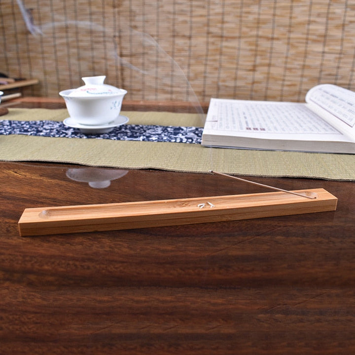 BowLift | Sandalwood Base Wood Incense Stick Holder - 23cm Line Incense Vessel for Home Decor and Aromatherapy
