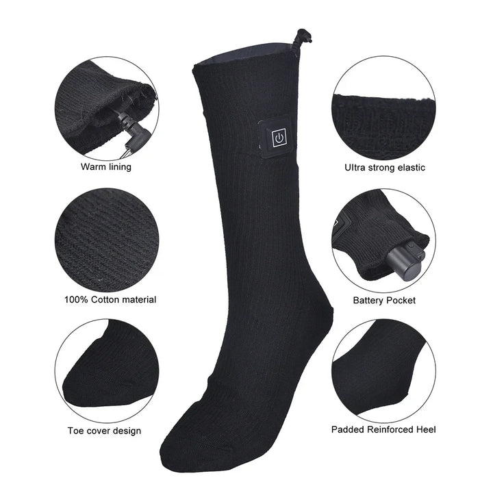 BowLift | Electric Heated Socks | USB Heating Socks for Women & Men | 3 Heat Levels | Ideal for Skiing, Cycling & Outdoor | ThermaStep