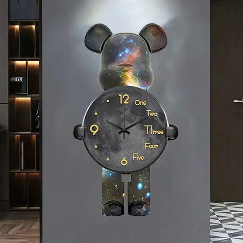 Glowing Star Bear LED Wall Clock | Bowlift