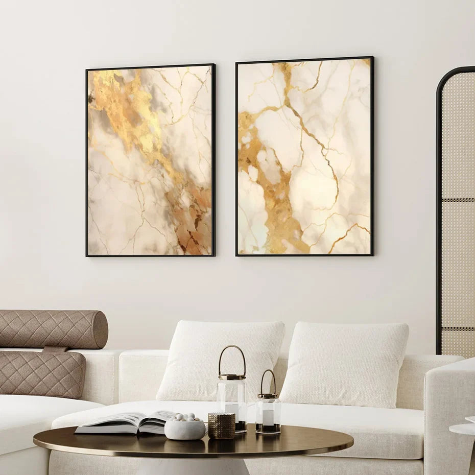 Modern Black Beige Golden Liquid Marble Print Abstract Wall Art Fine Art Canvas Prints Pictures For Living Room Bedroom Art Decor | Bowlift