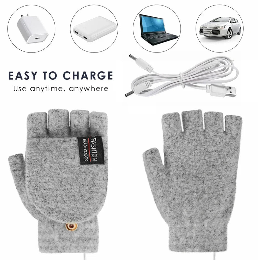 BowLift | ThermoLoom USB heating gloves | 3 heat levels | Soft knit material | Unisex one size