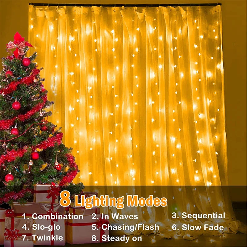 BowLift | LumiGlow Solar Curtain Lights | Waterproof LED String for Outdoor Decor