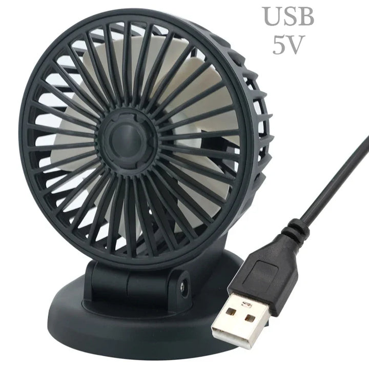 BowLift | Ventoro Auto Fan 12V/24V/5V | USB or Cigarette Lighter | Rotatable & Compact | For Car, Truck, SUV, Motorhome & Office
