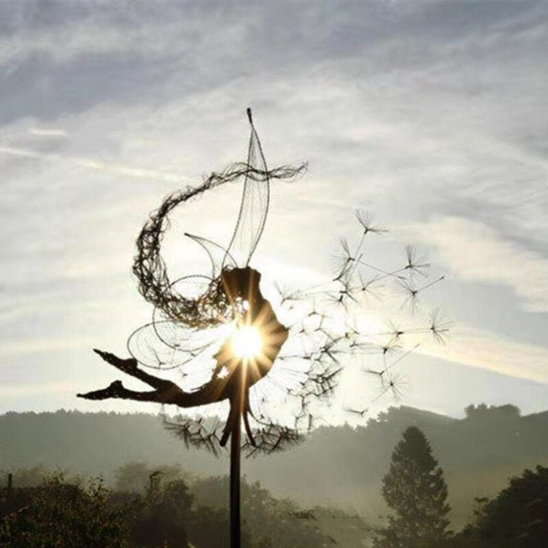 Fairy on a milk thread art sculpture Bowlift