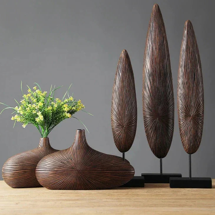 BowLift | ClayAura Sahara Sculptured Vase | Handmade | Modern Decor for Home | Elegant Design