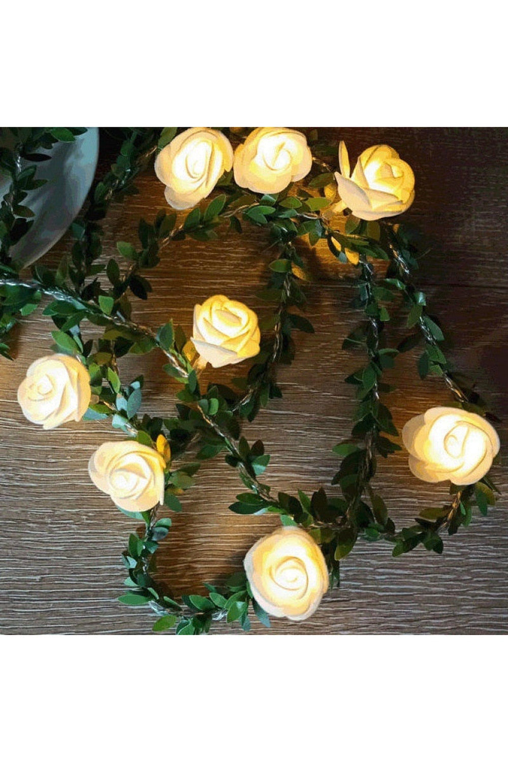 white rose light garland | Bowlift