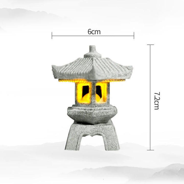 BowLift | SereniStone Mini-Pagoda | Sandstone Decor | For Garden & Bonsai | Zen Flair