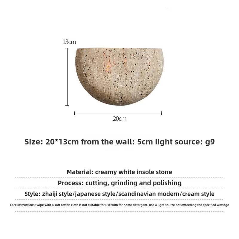 BowLift | Wabi-Sabi Stone Retro Wall Lamp Living Room Hallway Bedroom