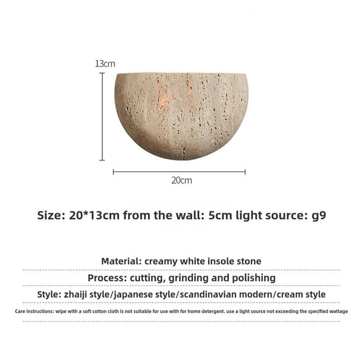 BowLift | Wabi-Sabi Stone Retro Wall Lamp Living Room Hallway Bedroom