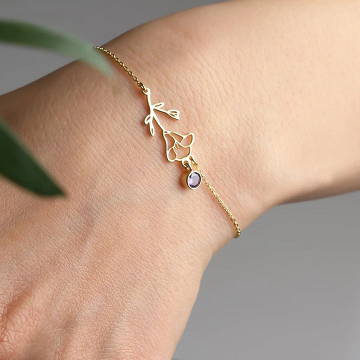 BowLift | Dainty Birth Flower & Birthstone Chain Bracelet
