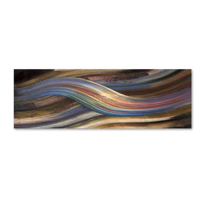 Flowing Rainbow Abstract Wall Art Fine Art Canvas Print Wide Format Modern Colors Pictures For Above The Bed or Above The Living Room Sofa | Bowlift
