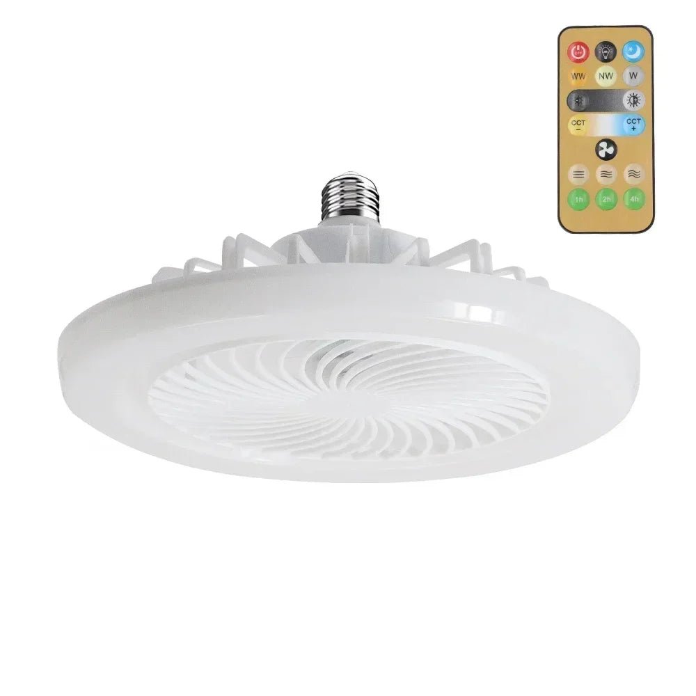 Upgrade Your Living Space with the Smart Remote Control Ceiling Fan - LED Lighting and E27 Converter Base Included for Ultimate Convenience | Bowlift
