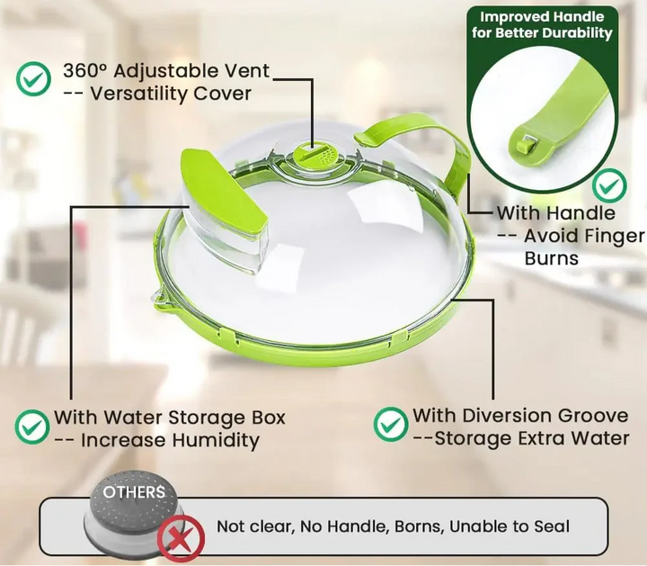 BowLift | Microwave Splatter Cover With Water Steamer