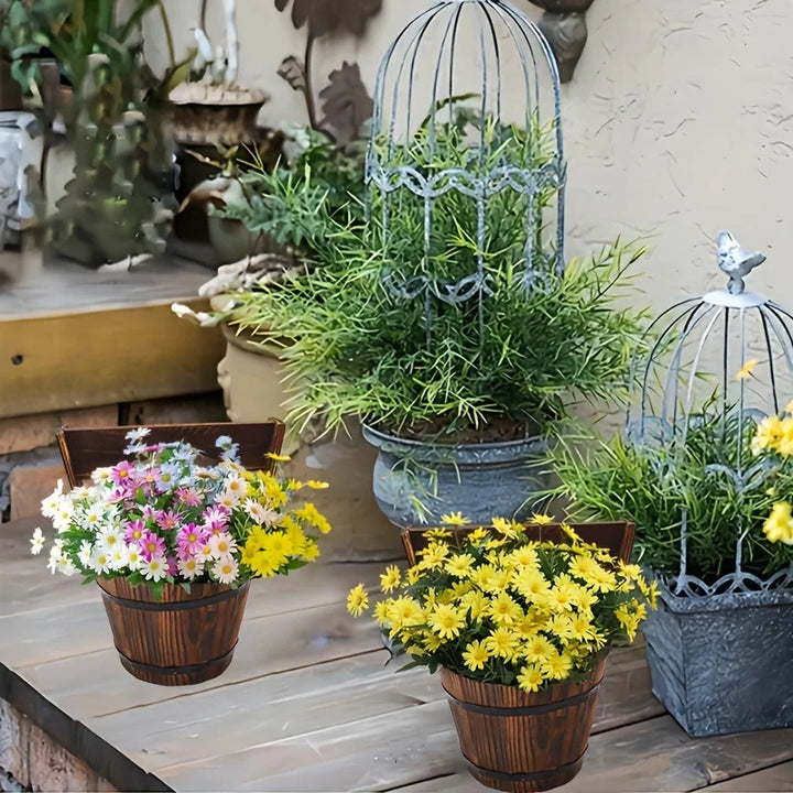 BowLift | Wooden Bucket Planter in Barrel Design for Garden and Terrace – Decorative Flower Pots made of Wood