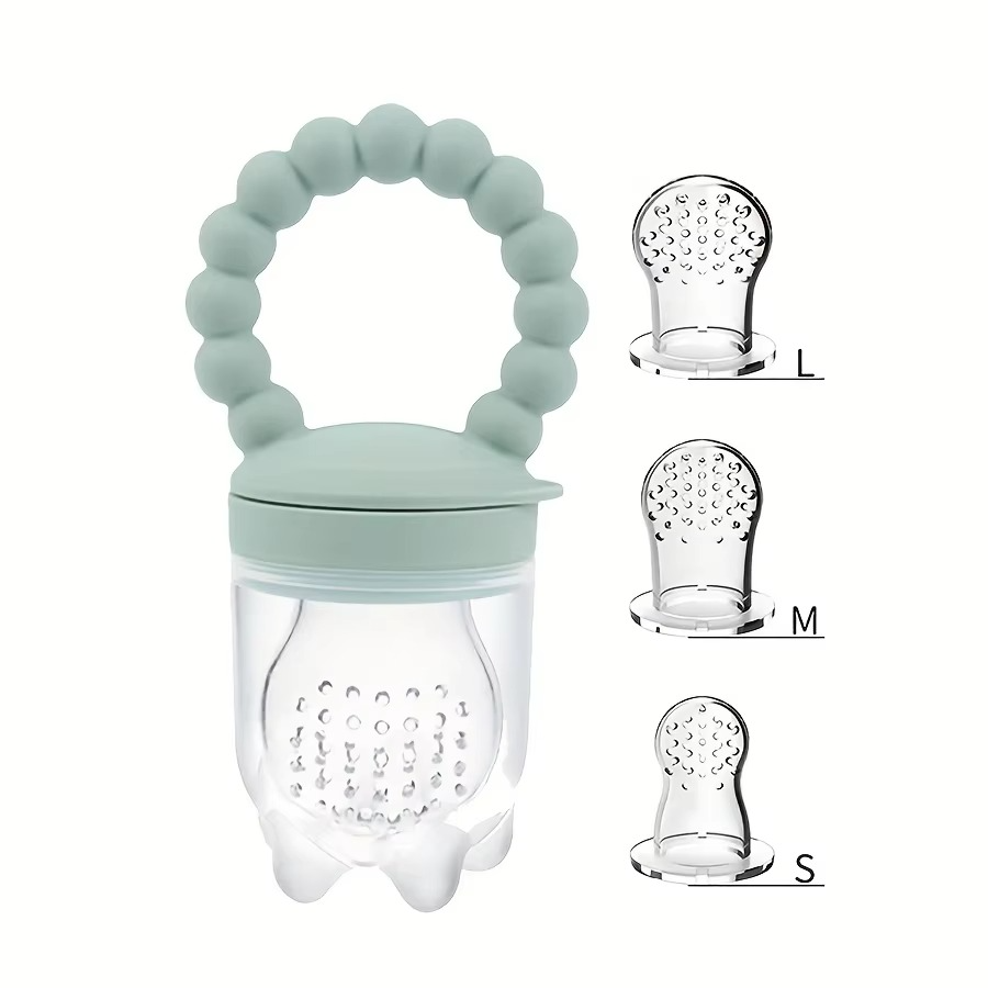 BowLift | 4-Piece Silicone Baby Fruit Feeder Set with Comfort Grip Handle and Extra Feeding Pouches