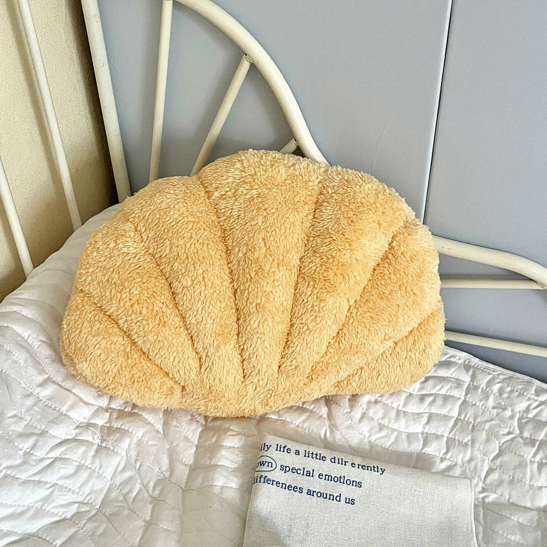 Pastel Shell Cushion – Fluffy Bouclé Plush Pillow | Bowlift