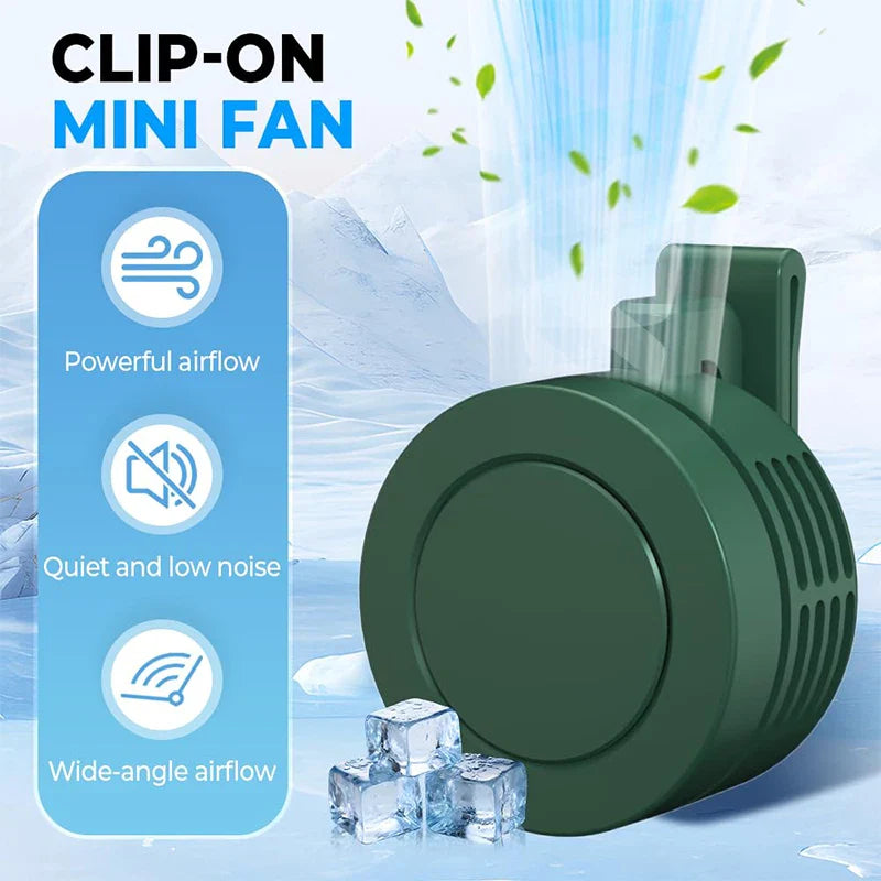 BowLift | BreezeClip Mini Fan | USB Rechargeable & Quiet | Without Rotor Blades | To Clip onto Shirt, Belt or Neck