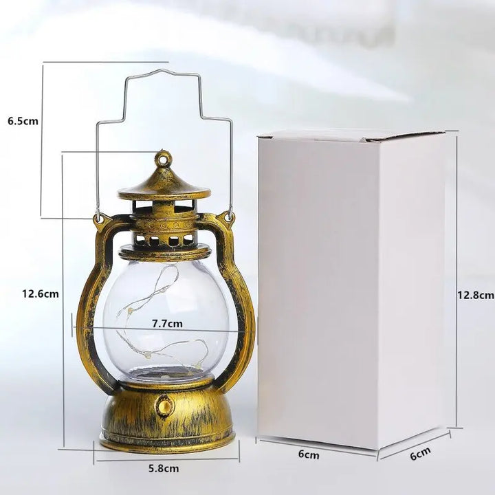 Battery-powered LED hanging lantern in antique design - Portable decorative lantern for indoor and outdoor use, ideal for garden & balcony | Bowlift