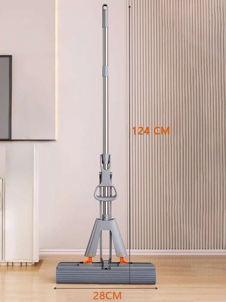 BowLift | Mopilo Folding Sponge Mop | Without Hand Contact | 125 cm Length | For Tiles, Wood & Glass