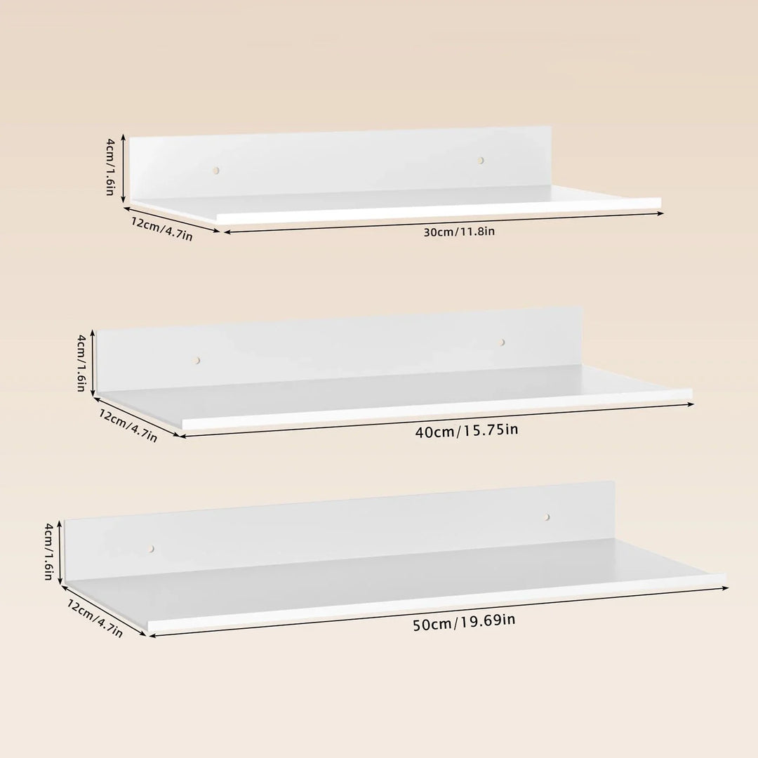 BowLift | Metallura | Wall shelf made of metal | Floating shelf 30/40/50 cm | Space-saving storage for bathroom, kitchen & bedroom