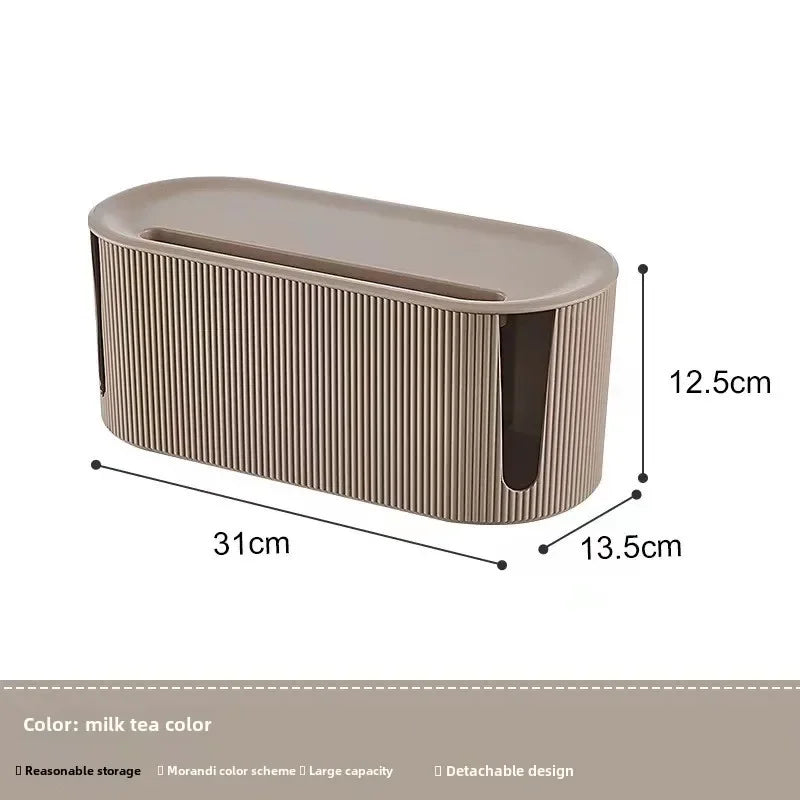 BowLift | Kabelux Cable Box with Lid | 32×13×12 cm | Socket & Charging Cable Organizer | Dust Protection for Power Supplies & Routers