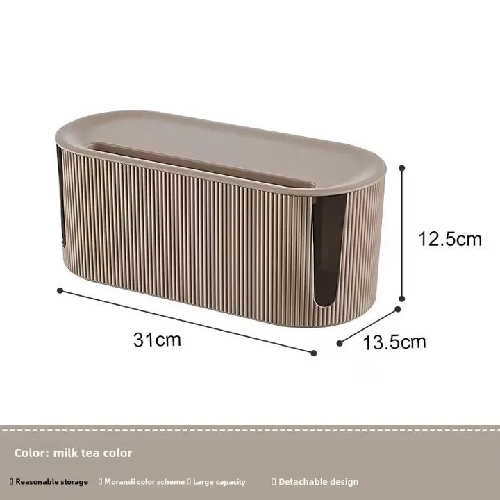 BowLift | Kabelux Cable Box with Lid | 32×13×12 cm | Socket & Charging Cable Organizer | Dust Protection for Power Supplies & Routers