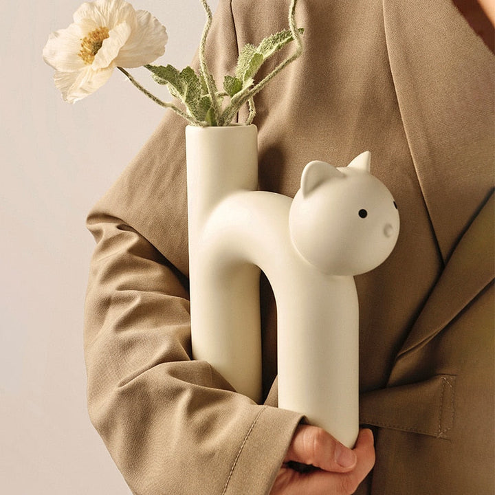 Ceramic Cat Vase | Bowlift