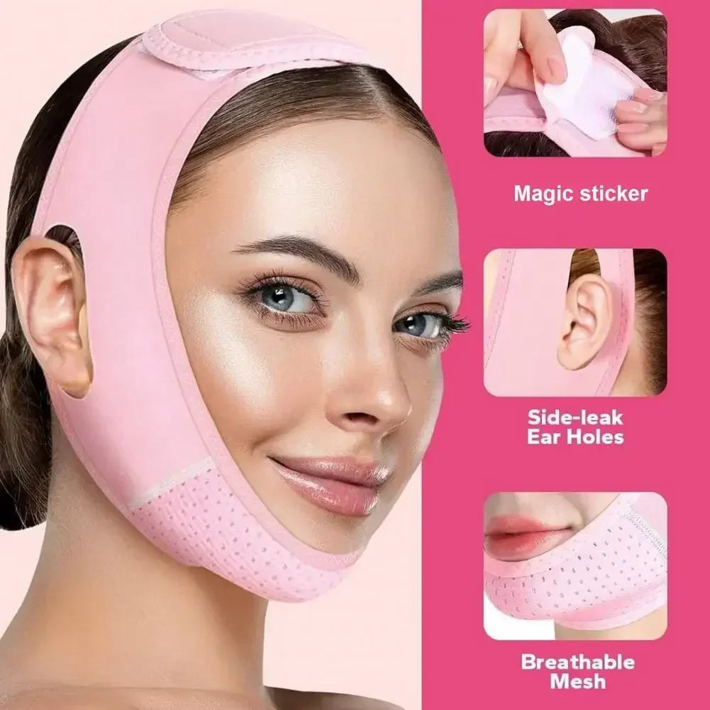 BowLift | Velfina V-Line Facial Band | Double Chin Reduction & Skin Tightening | Reusable & Breathable | For Women & Men