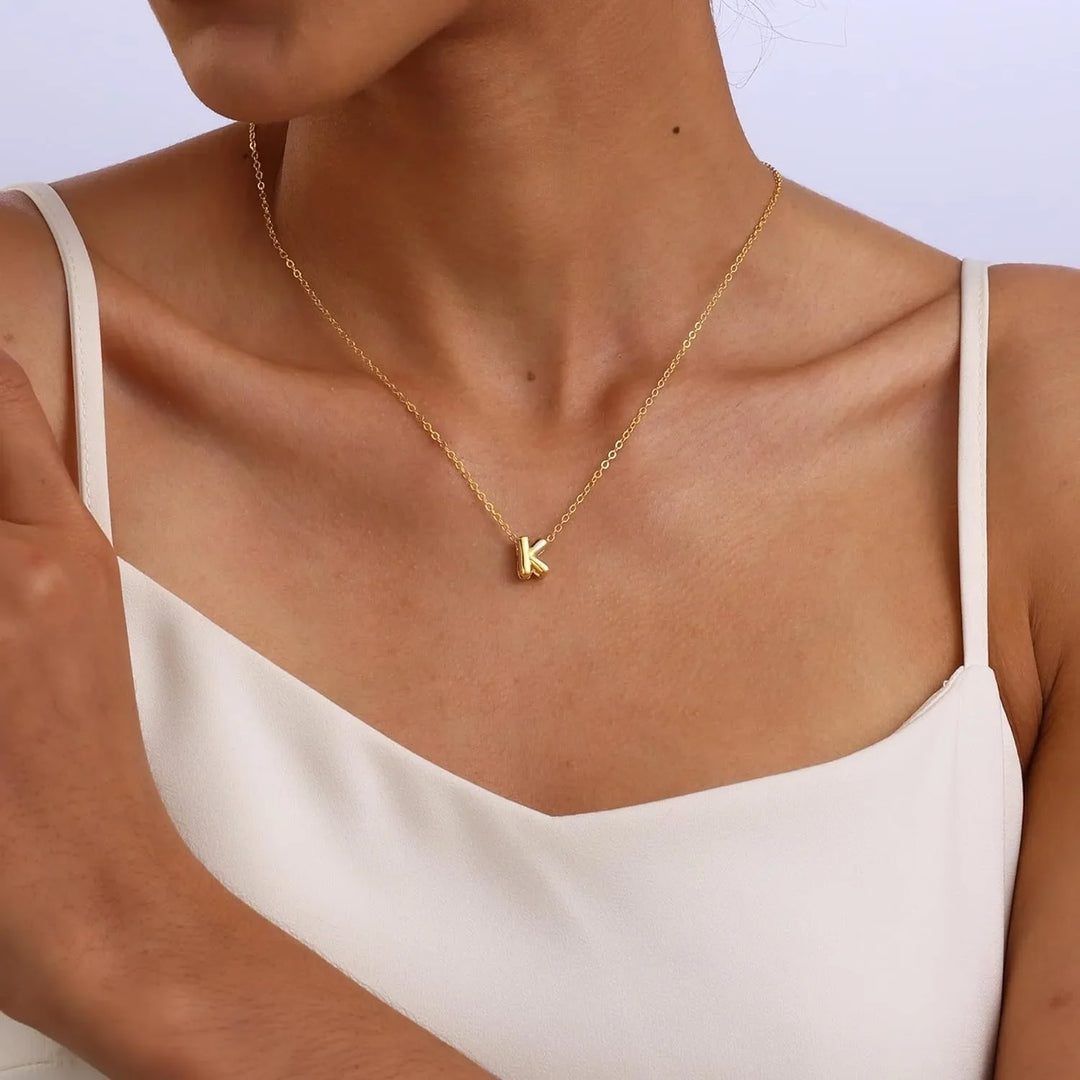 BowLift | Dainty Bubble Letter Initial Necklace