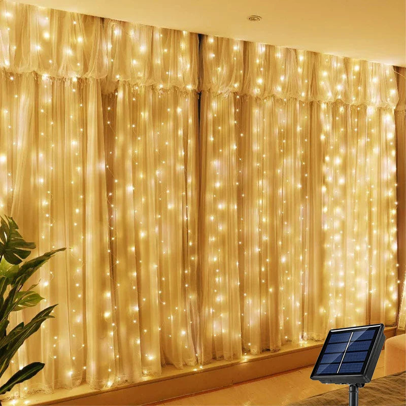 BowLift | LumiGlow Solar Curtain Lights | Waterproof LED String for Outdoor Decor