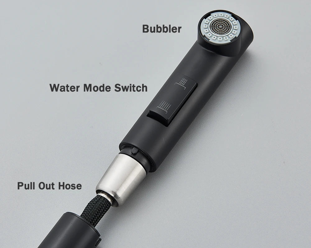 FlexiJet Black extendable kitchen faucet Bowlift