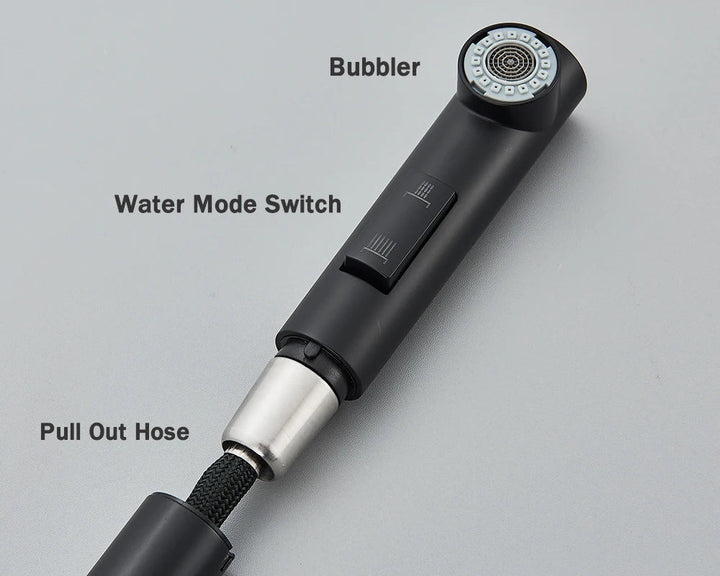 FlexiJet Black extendable kitchen faucet Bowlift