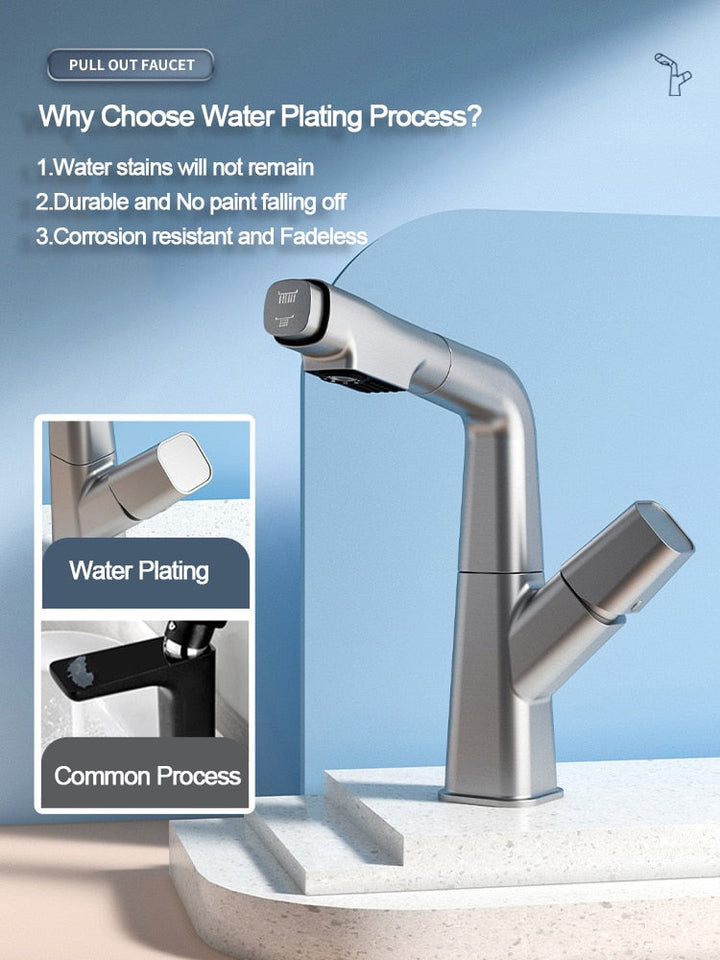 BowLift | Futuristic Rotating European Pull Out Faucet