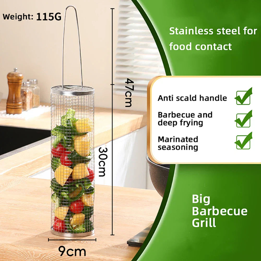 BowLift | BBQFlare ProGrid Basket | Directly over Charcoal | Stainless Steel & Ergonomic Handle | Dishwasher Safe