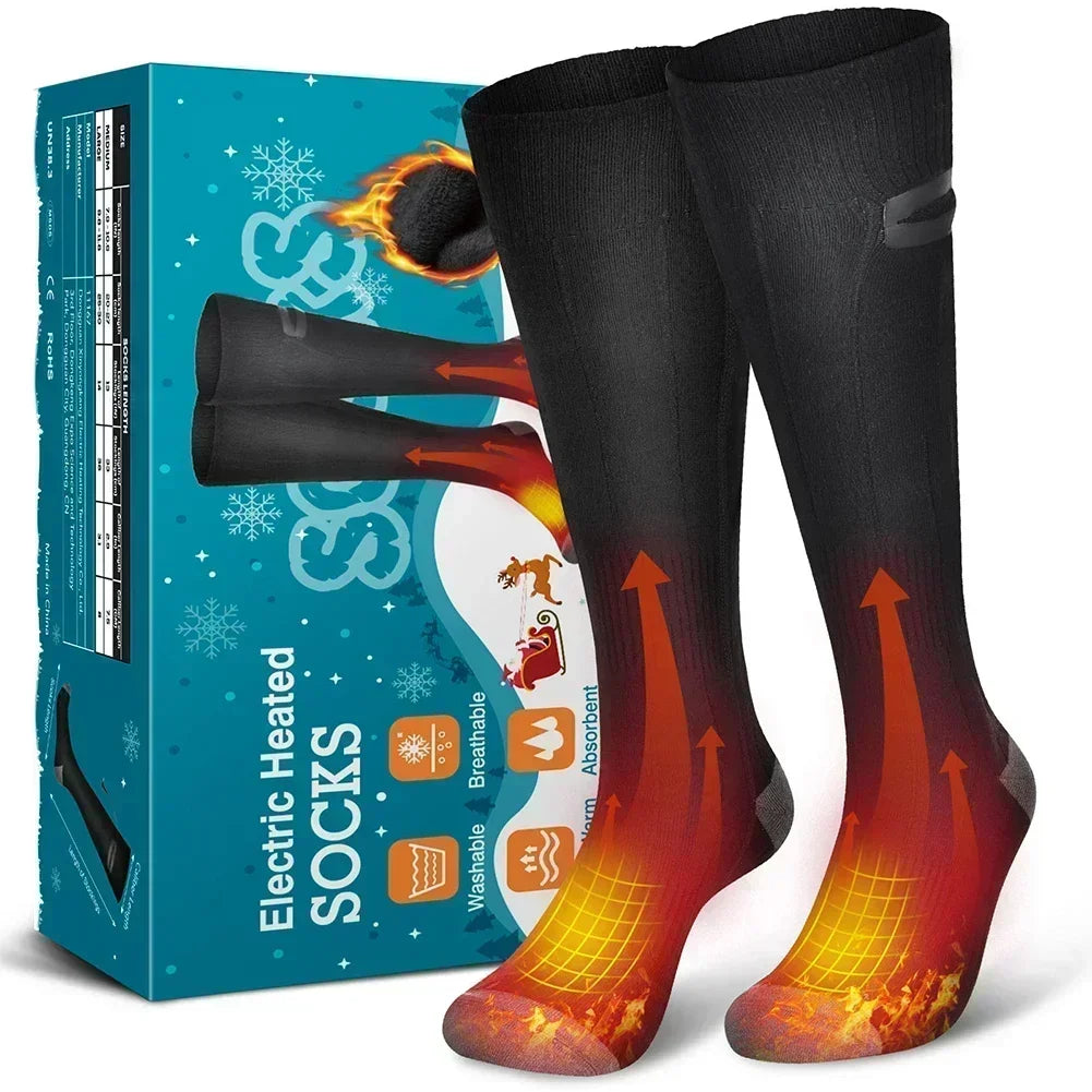 BowLift | Heated Socks Thermavolt | 3 Heat Levels | With Powerbank | Winter Warm Socks Unisex for Outdoor & Travel