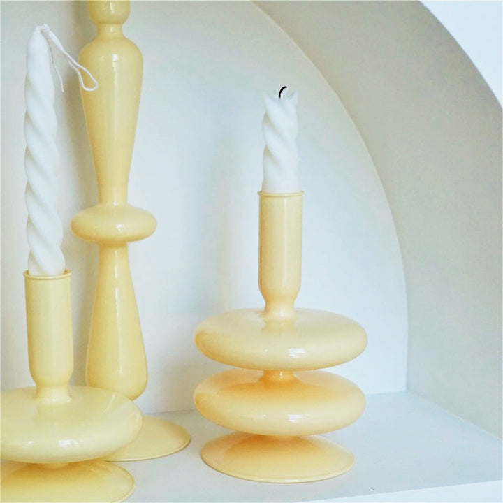 Ivory Glass Candleholder | Bowlift