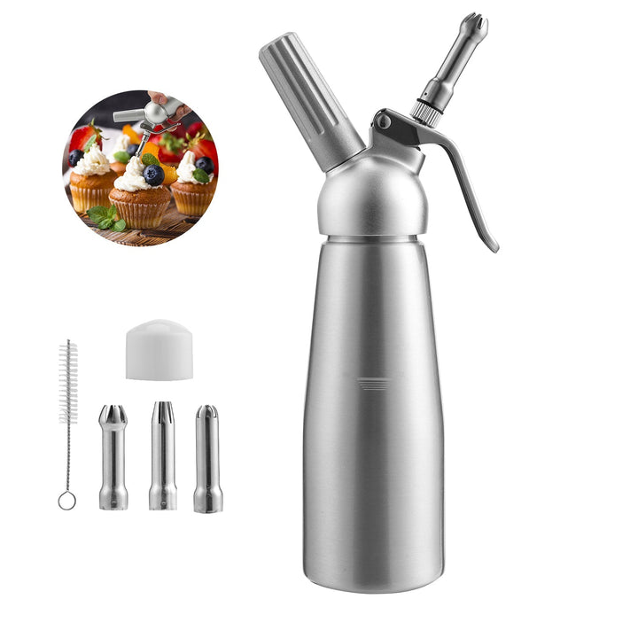Sahnespender Alu with 3 nozzles 500ml | Bowlift