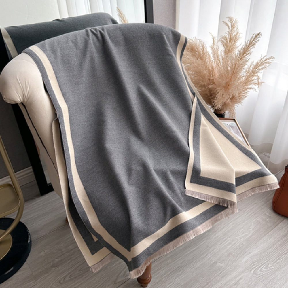 BowLift | Savéra Striped Double-Sided Poncho Scarf