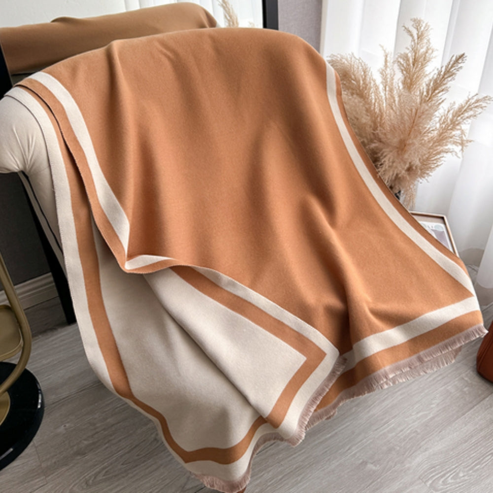 BowLift | Savéra Striped Double-Sided Poncho Scarf