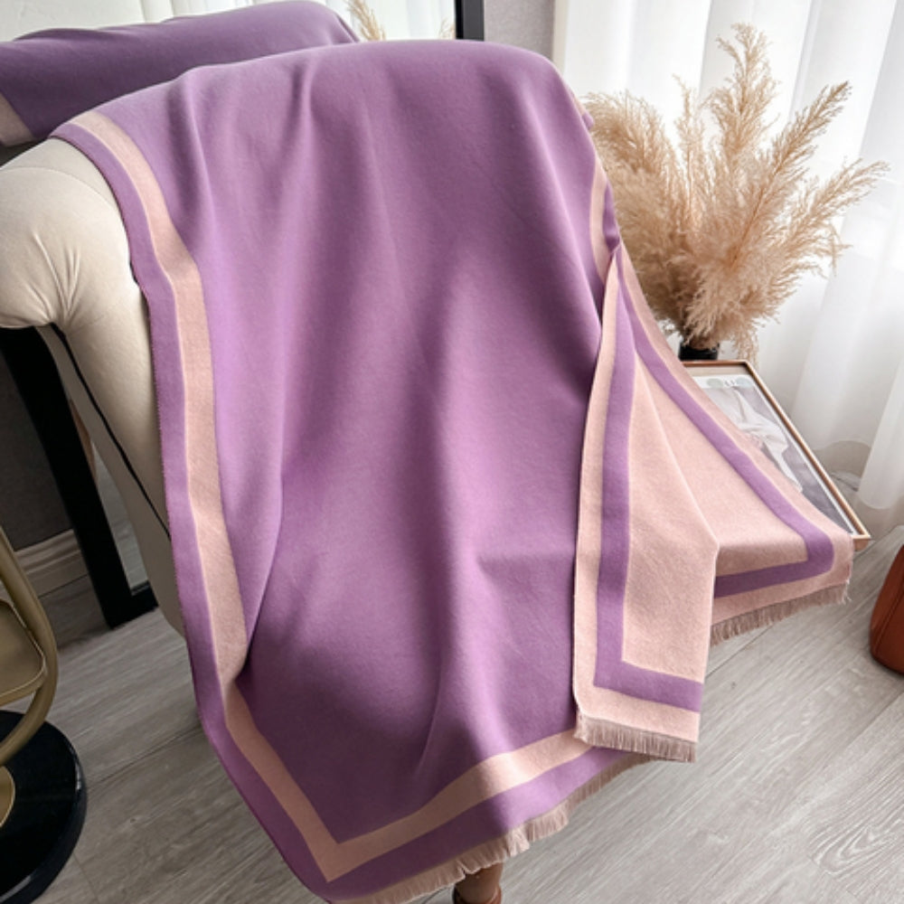 BowLift | Savéra Striped Double-Sided Poncho Scarf
