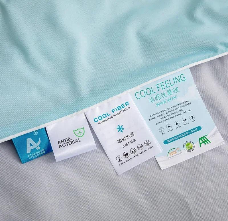 Air Condition Summer Comforter — Pure Color Ice Silk Cooling Blanket, Lightweight & Smooth Twin/King Size Quilt | Bowlift