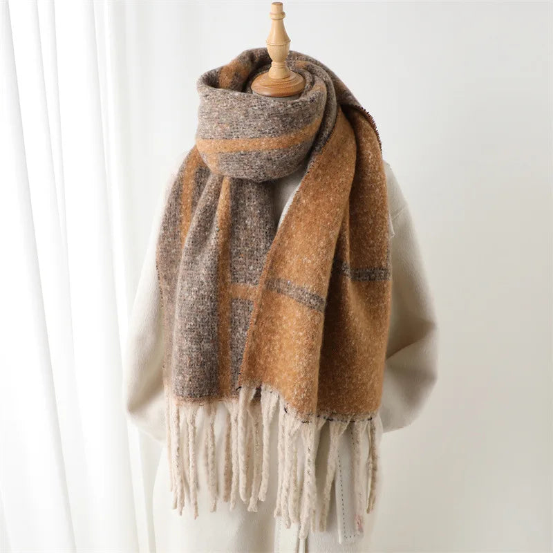BowLift | CashmiraLux | Women's Winter Scarf & Stole | Cashmere-Pashmina Mix | 220×42 cm | With Fringes
