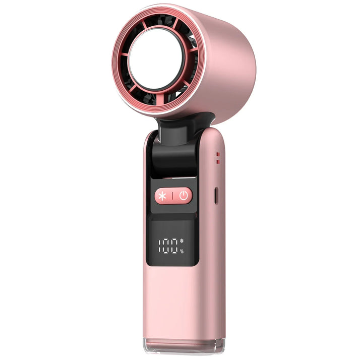 Mini handheld fan with 100 wind levels and digital display | Bowlift