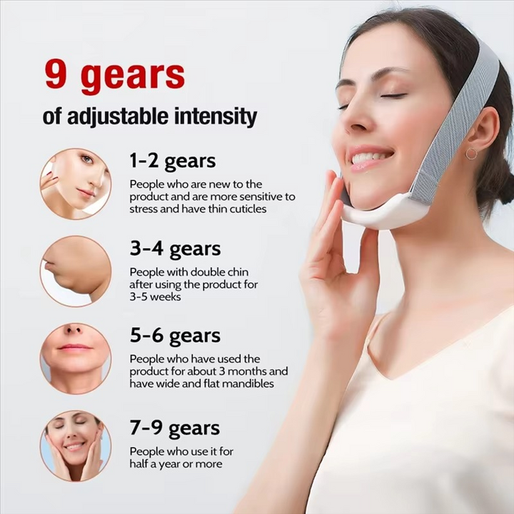BowLift | Face Slimming Device EMS Microcurrent Sculpting Vibrating Belt with Heat Compress for Personal Care