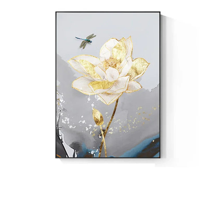 Modern Abstract Floral Wall Art Fine Art Canvas Prints Blue Gray Botanical Pictures For Living Room Bedroom Wall Art Decor | Bowlift