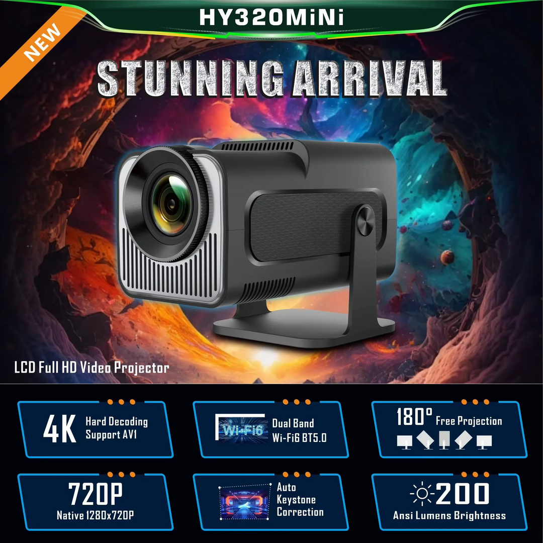 BowLift | Compact 4K Android Mini Projector with WiFi & Bluetooth