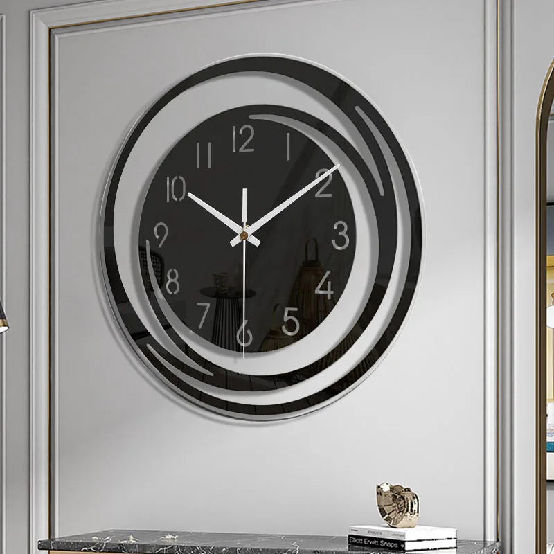 BowLift | Modern Black Wall Clock made of Acrylic - ScandiTime