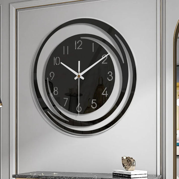 BowLift | Modern Black Wall Clock made of Acrylic - ScandiTime