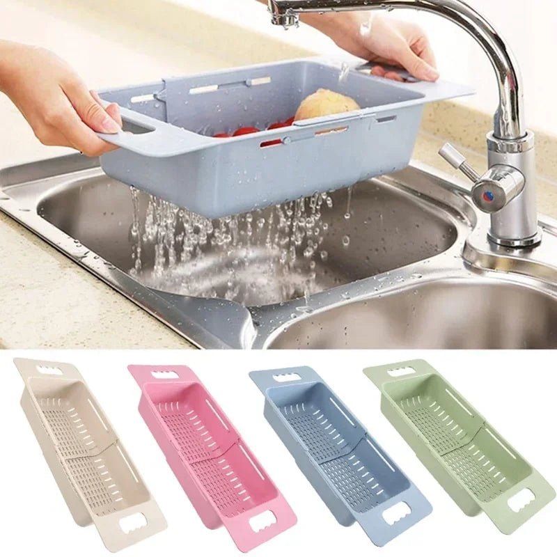 FlexDrain Draining Basket Kitchen – Adjustable Sink Organizer | Auto Drain & Fruit Vegetable Dryer | Space-saving Kitchen Accessory | Bowlift