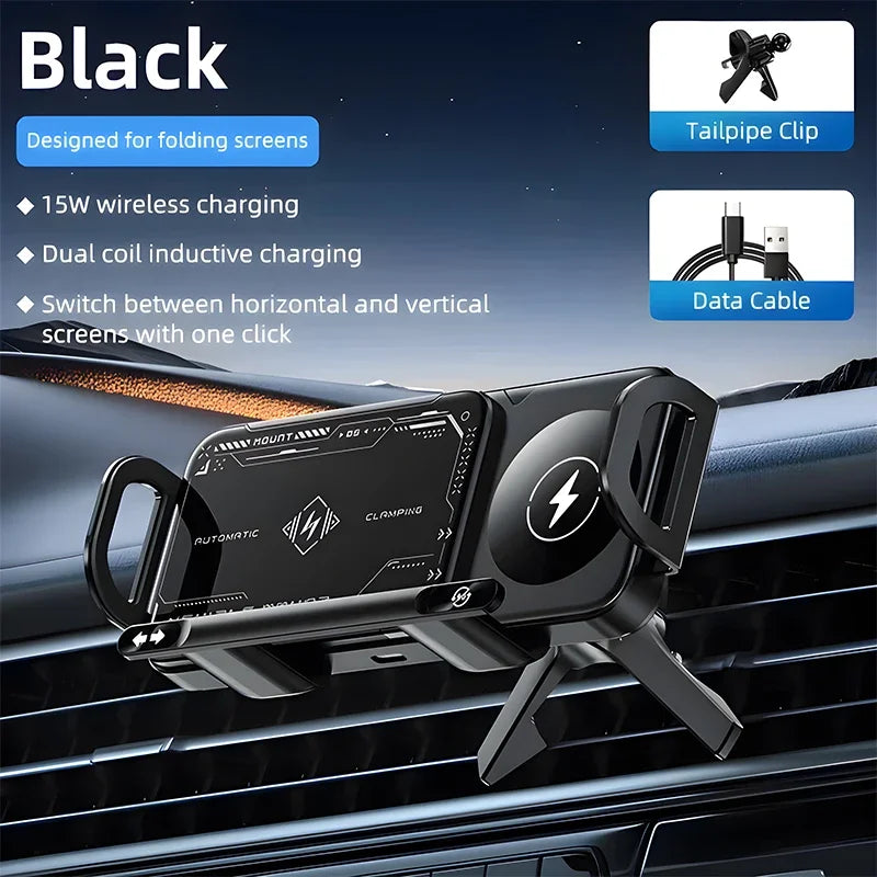 BowLift | Wireless Fast Charger Flip Car Phone Holder